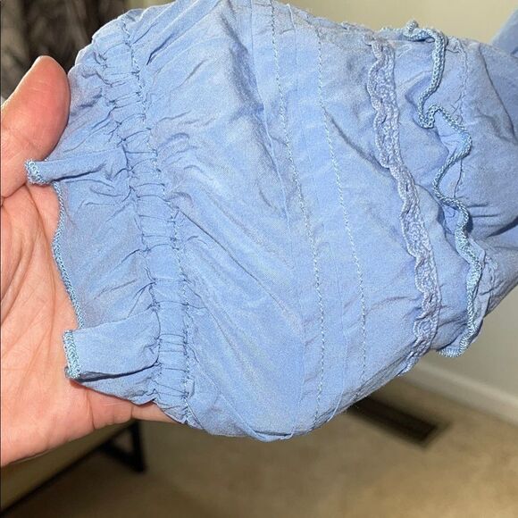 Democracy Blue 3/4 Sleeve Pleated Blouse - Picture 3 of 4